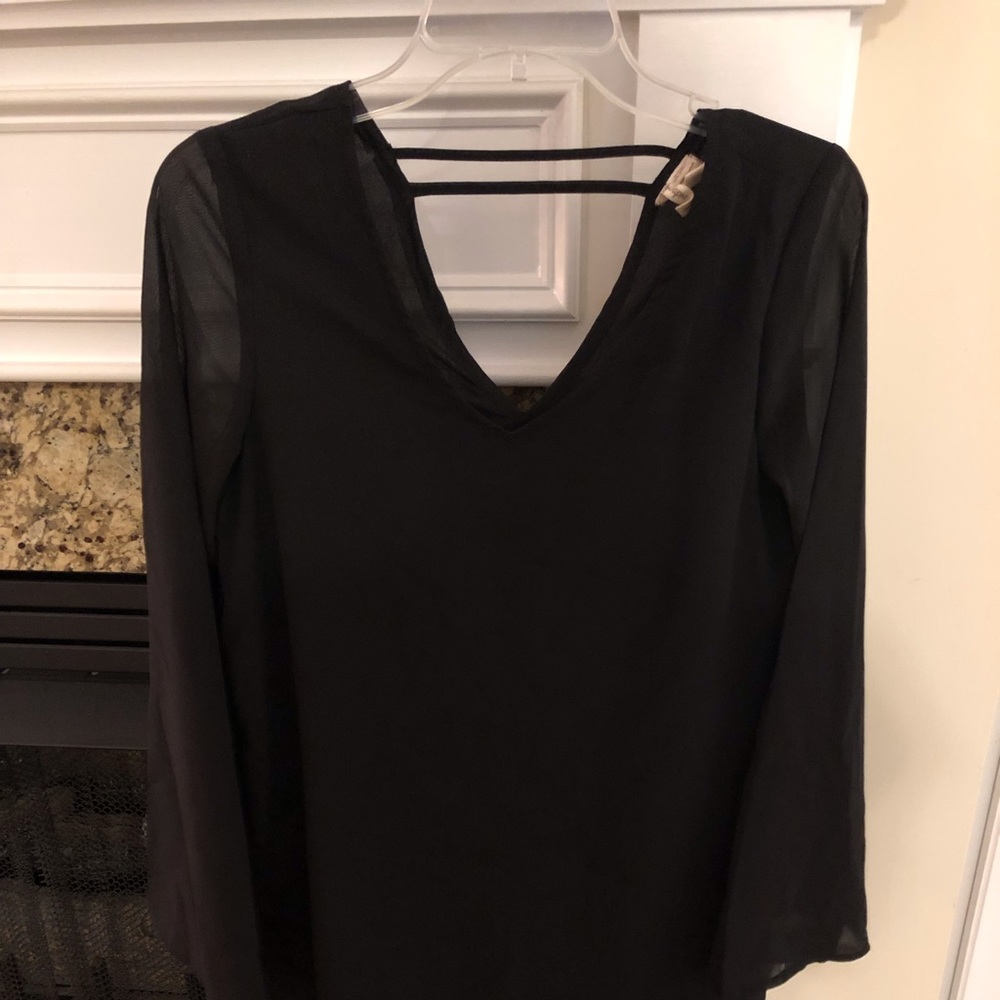 Black 3/4 sleeve knee length dress